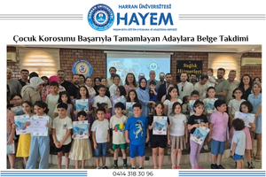 Çocuk Korosunu Başarıyla Tamamlayan Adaylara Belge Takdimi